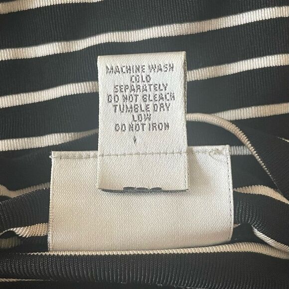 Chico's Travelers Black White Stripe Pullover LS Turtleneck Women's Size XL - Picture 5 of 6